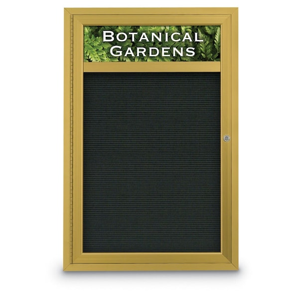 Indoor Enclosed Combo Board, 42"x32", Black Frame/Green & Cloud